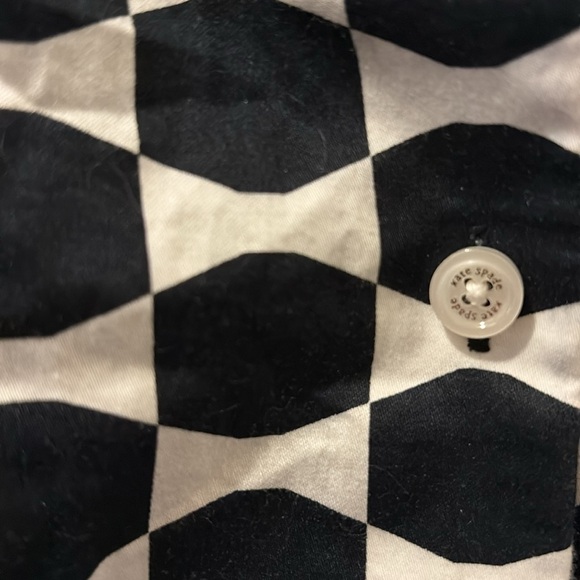 Kate Spade women’s size 0 Black and White Geometric button down - 100% cotton - Picture 4 of 7